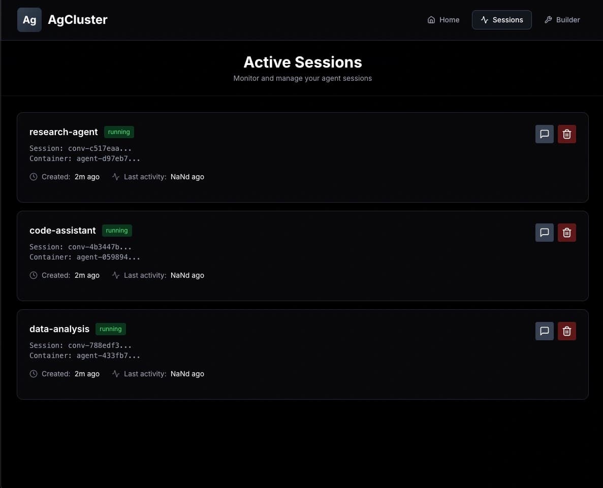 Sessions - Container Management